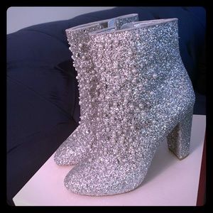 Silver Glitter and Pearl Jessica Simpson Booties